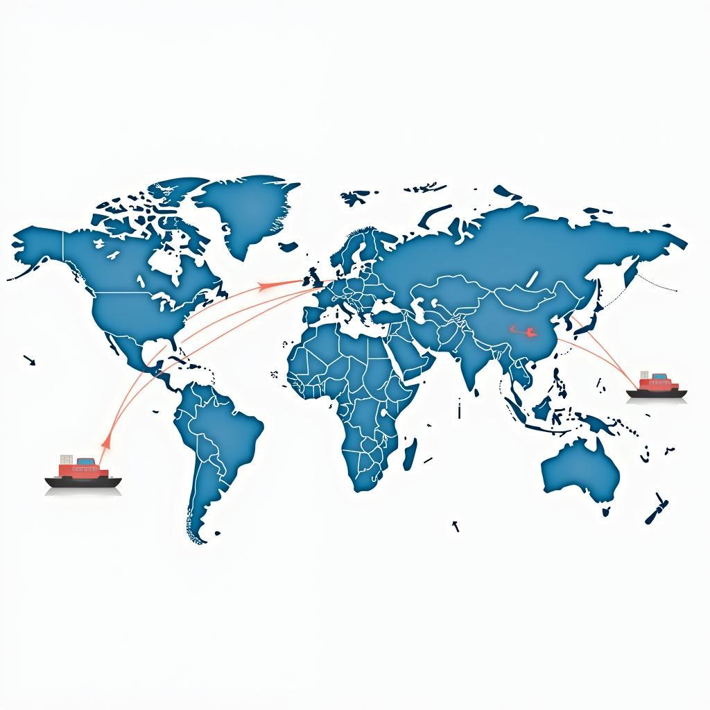 International Auto Service Logistics: A map highlighting global automotive service networks and key logistics hubs.