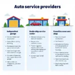 Types of Izzy Auto Service Providers