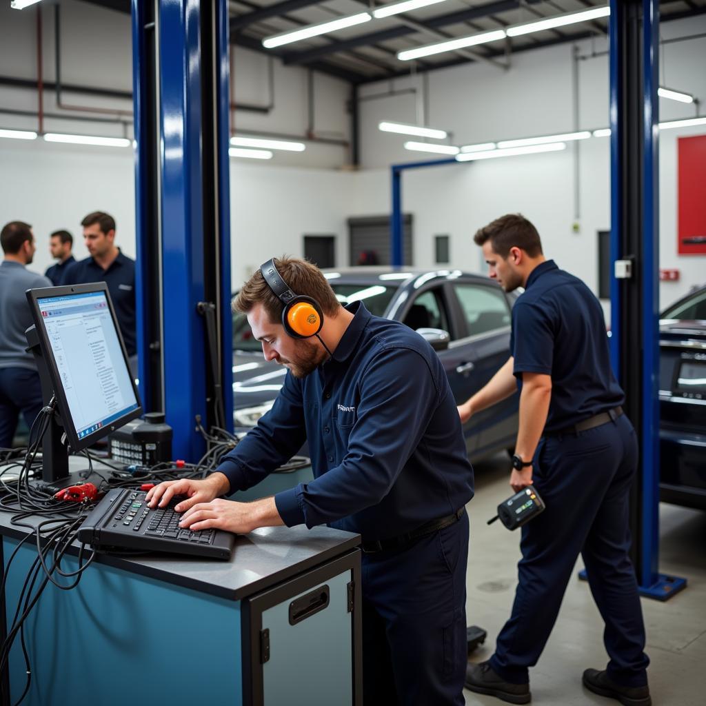 JRJ Auto Service Certified Technicians Working