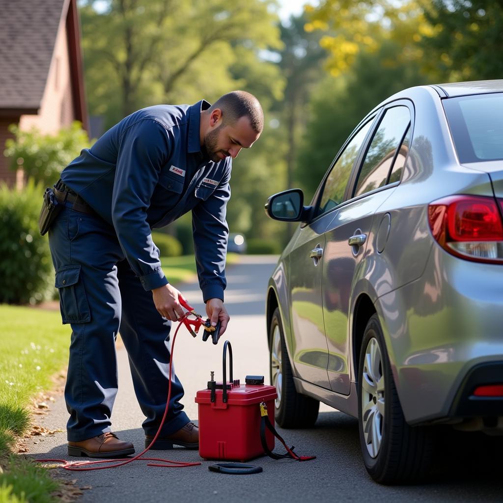 Jump Starting a Car Battery with Jumper Cables