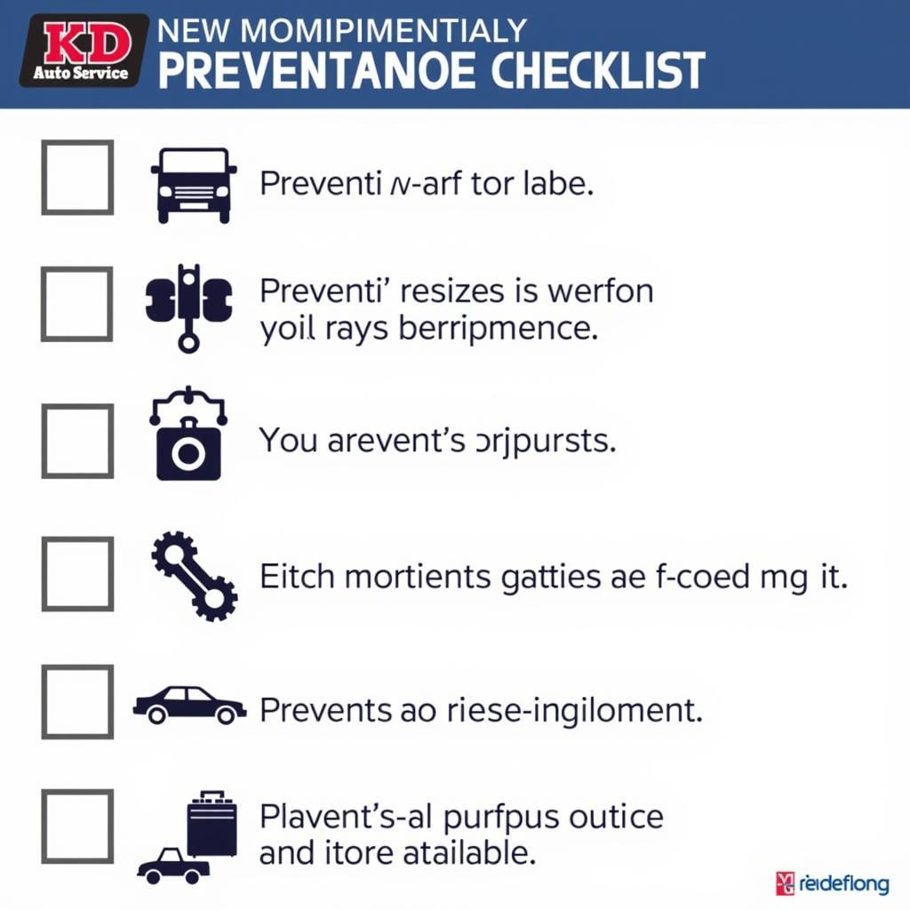 KD Auto Service Preventative Maintenance Checklist