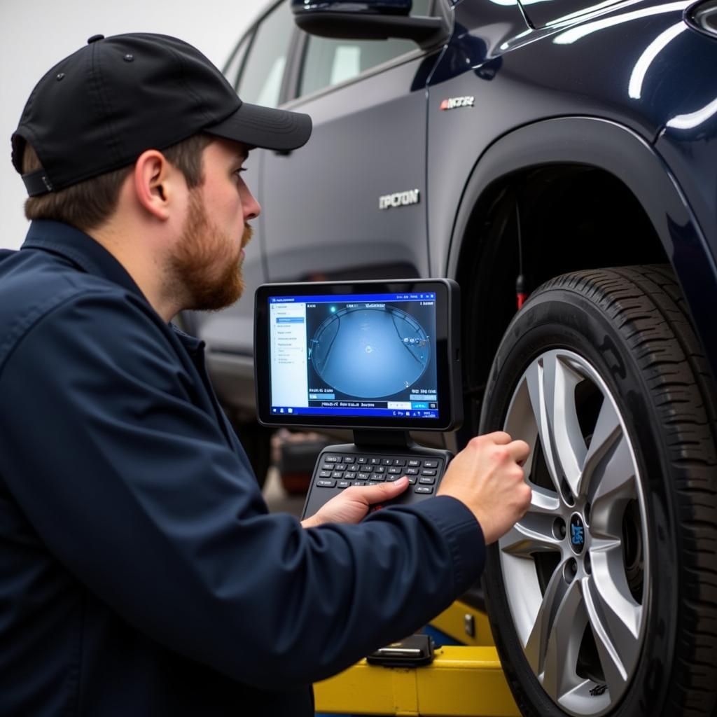 Skilled Technician Performing Diagnostics at K&D Auto Service