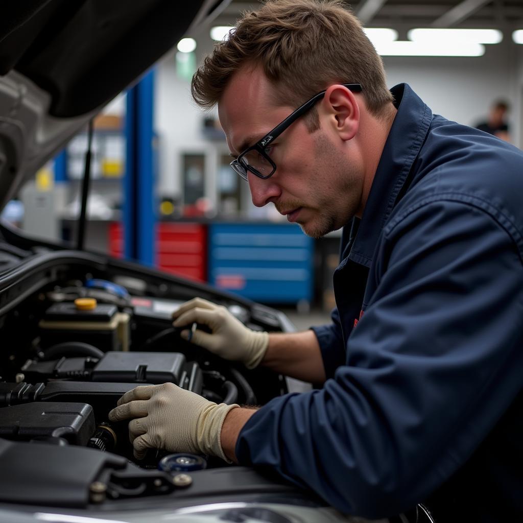 Keller's Auto Repair Technician at Work