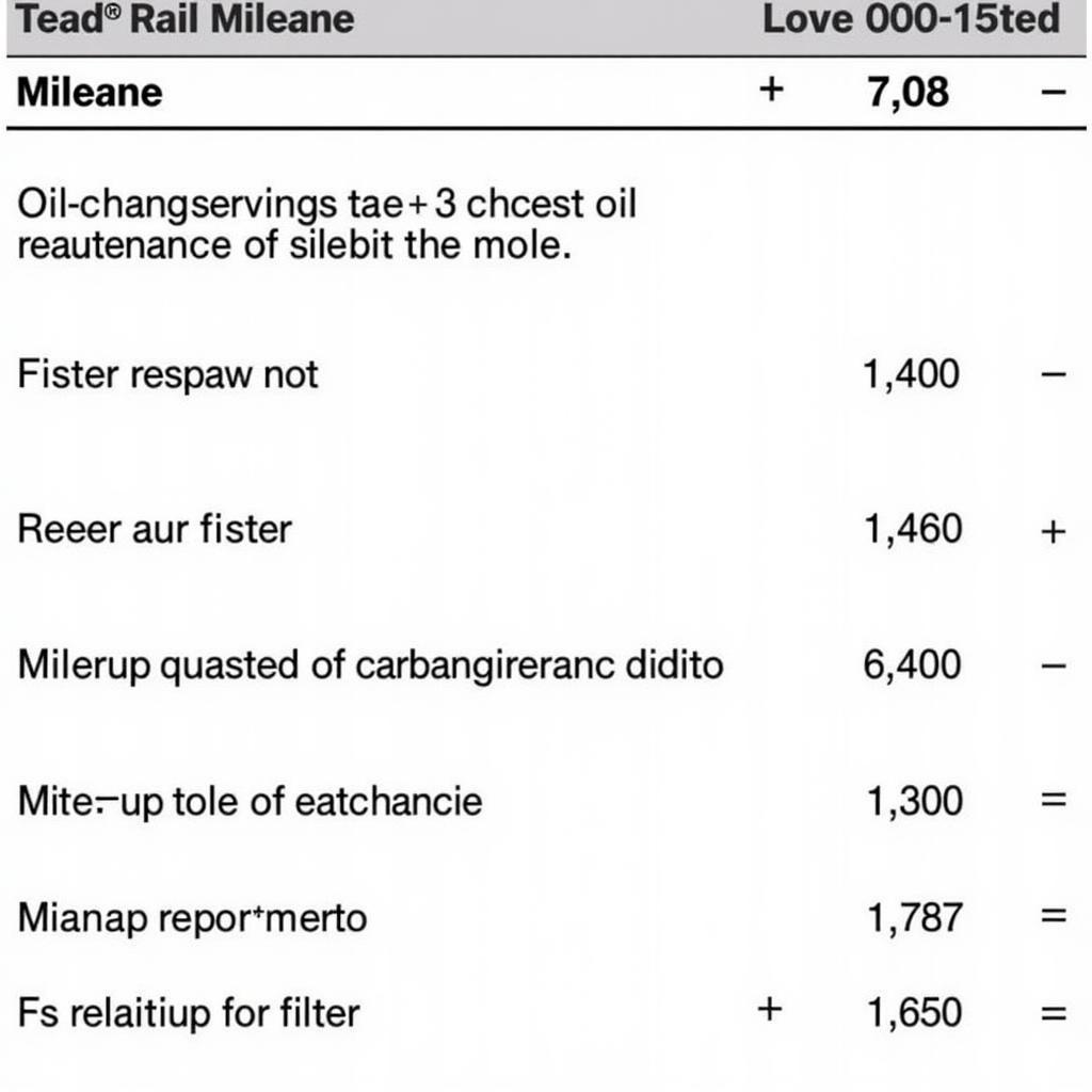 Kia Maintenance Schedule Example