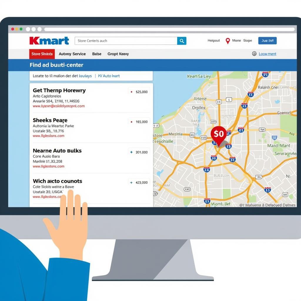 Using the Kmart Auto Service Locator