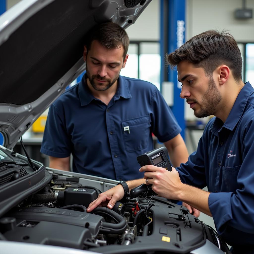 Lakeland Auto Mechanic Performing Diagnostics