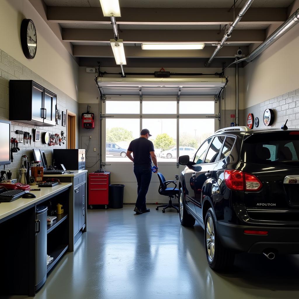 Modern and clean auto service shop interior in Lakeway