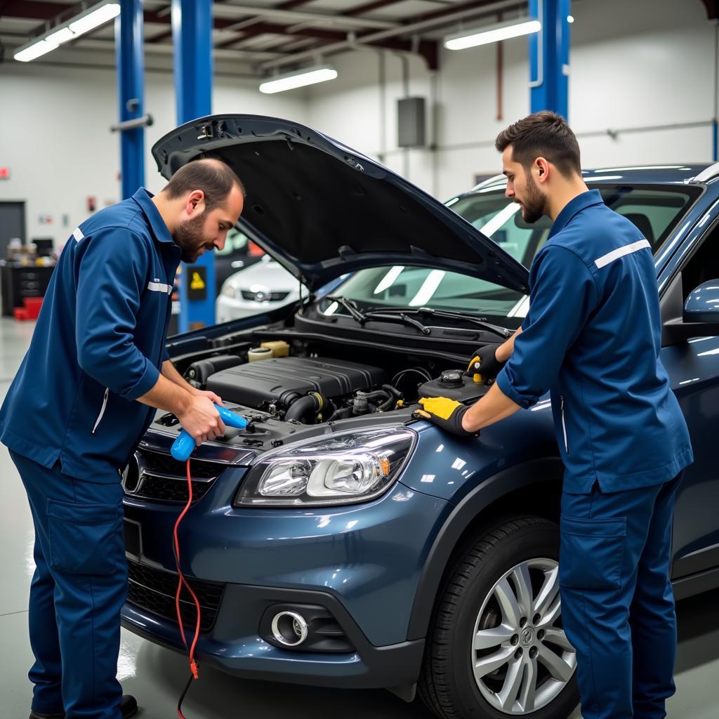 ASE Certified Technicians Working on a Car in Lanham Auto Service