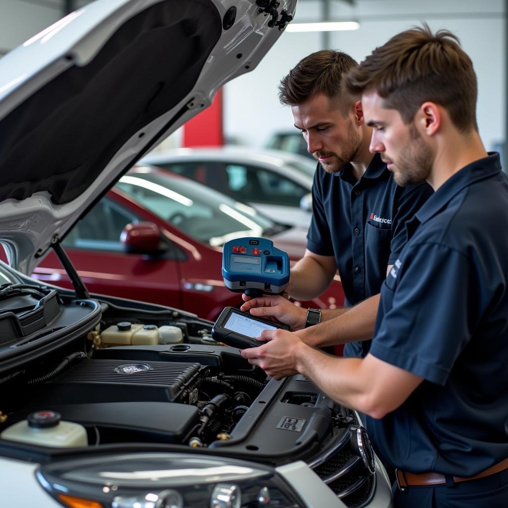 Ledoux's Expert Technicians Working on a Car Engine