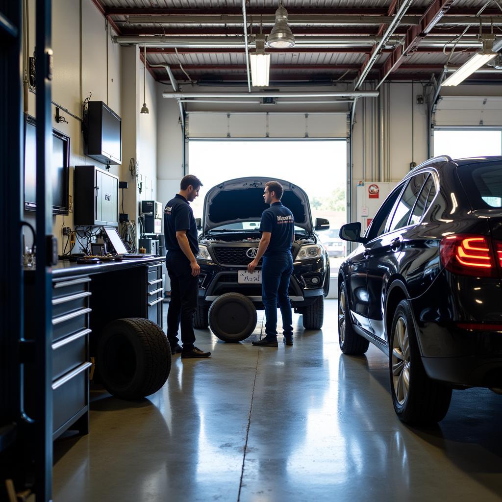 Linares Auto Service Bay with Technicians