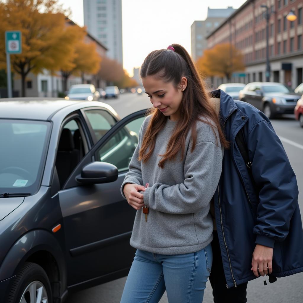 Frustrated Driver Locked Out of Car