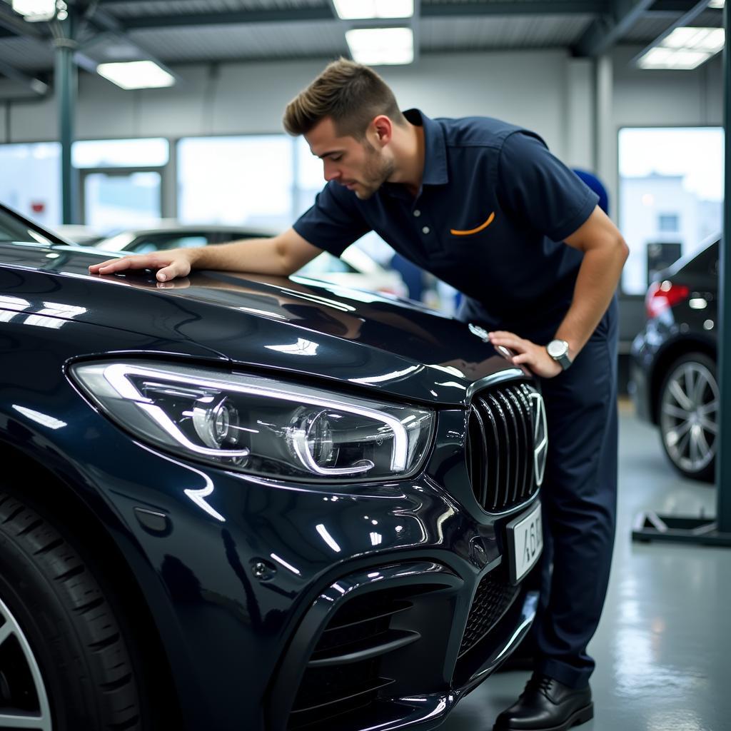 Luxury Car Undergoing Routine Maintenance