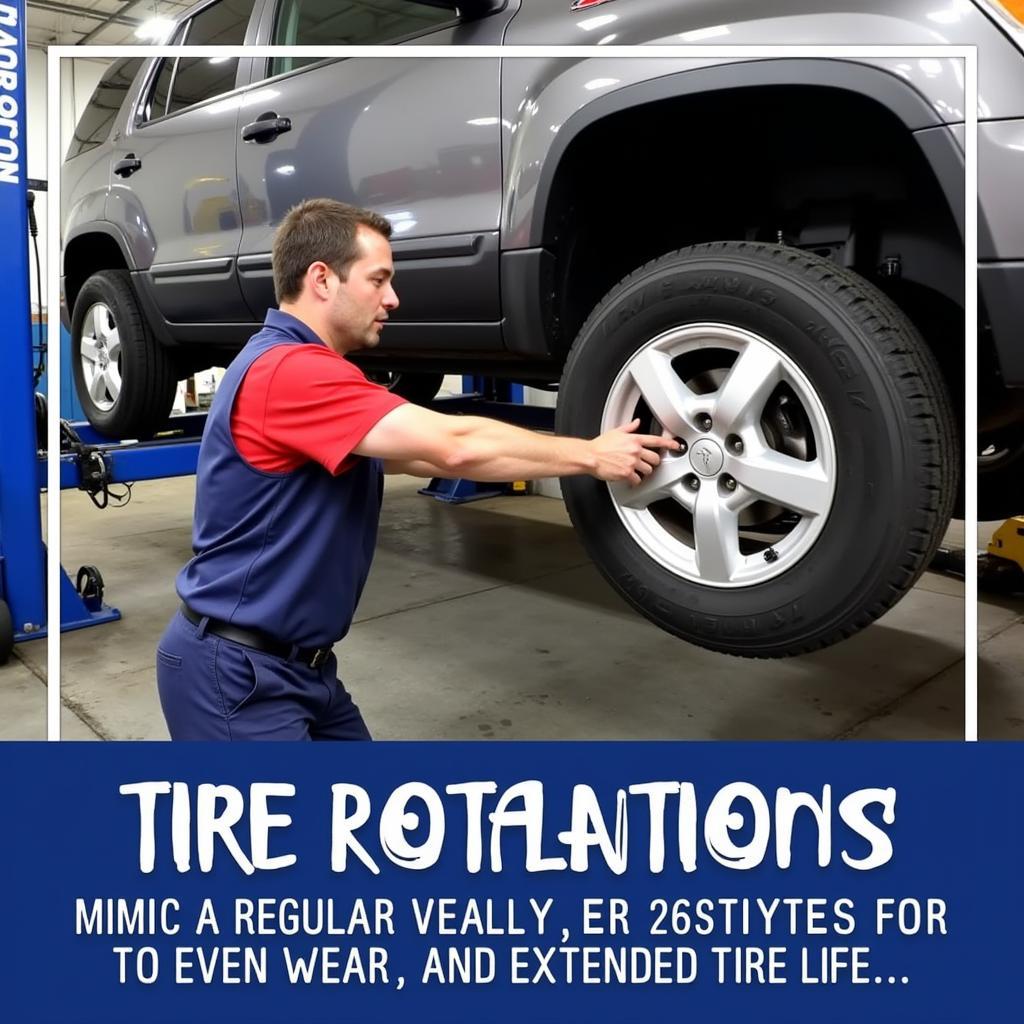 M & M Auto Service Technician Performing a Tire Rotation