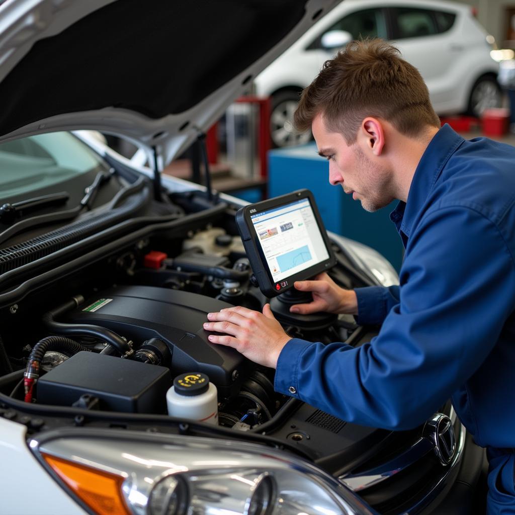 Mac's Auto Service Technician Working