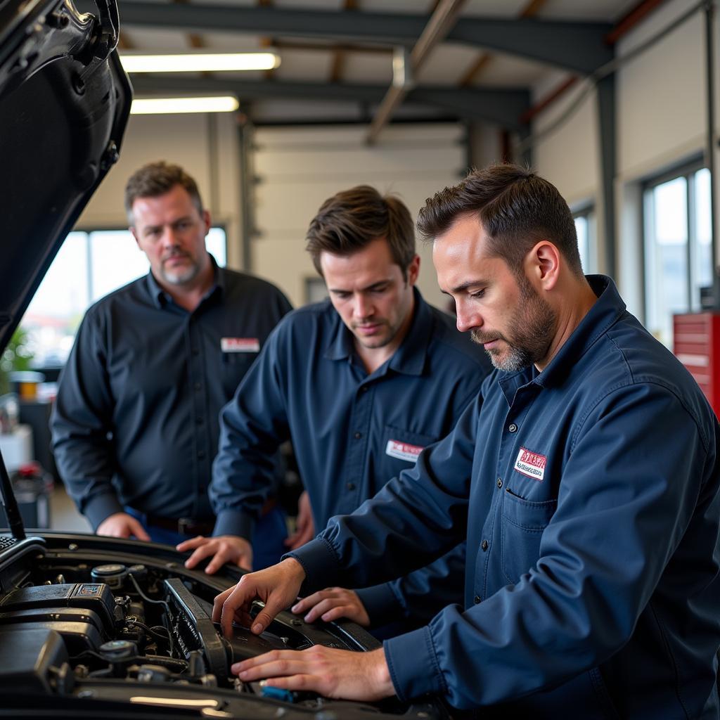 Magnolia Tire & Auto Service Team Working on a Car