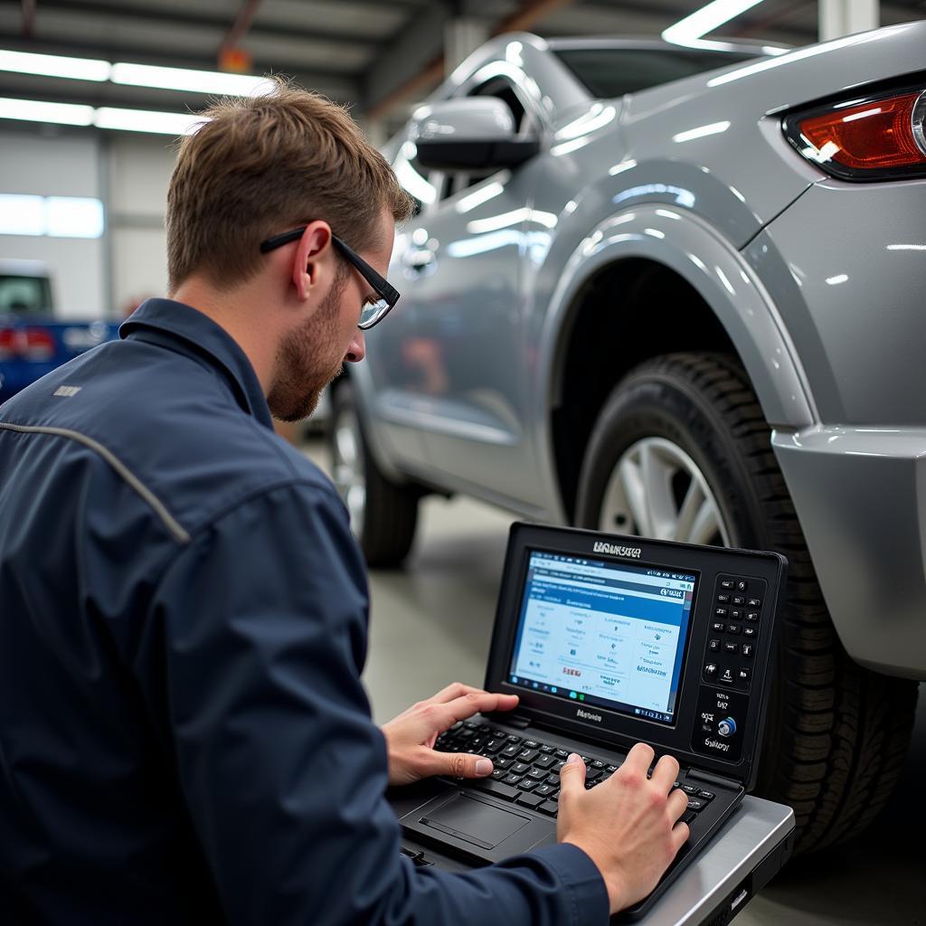 Expert Technician Working on a Car in a Marrero Auto Service Center