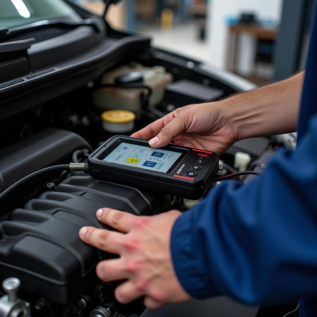 Mechanic Checking Car Engine