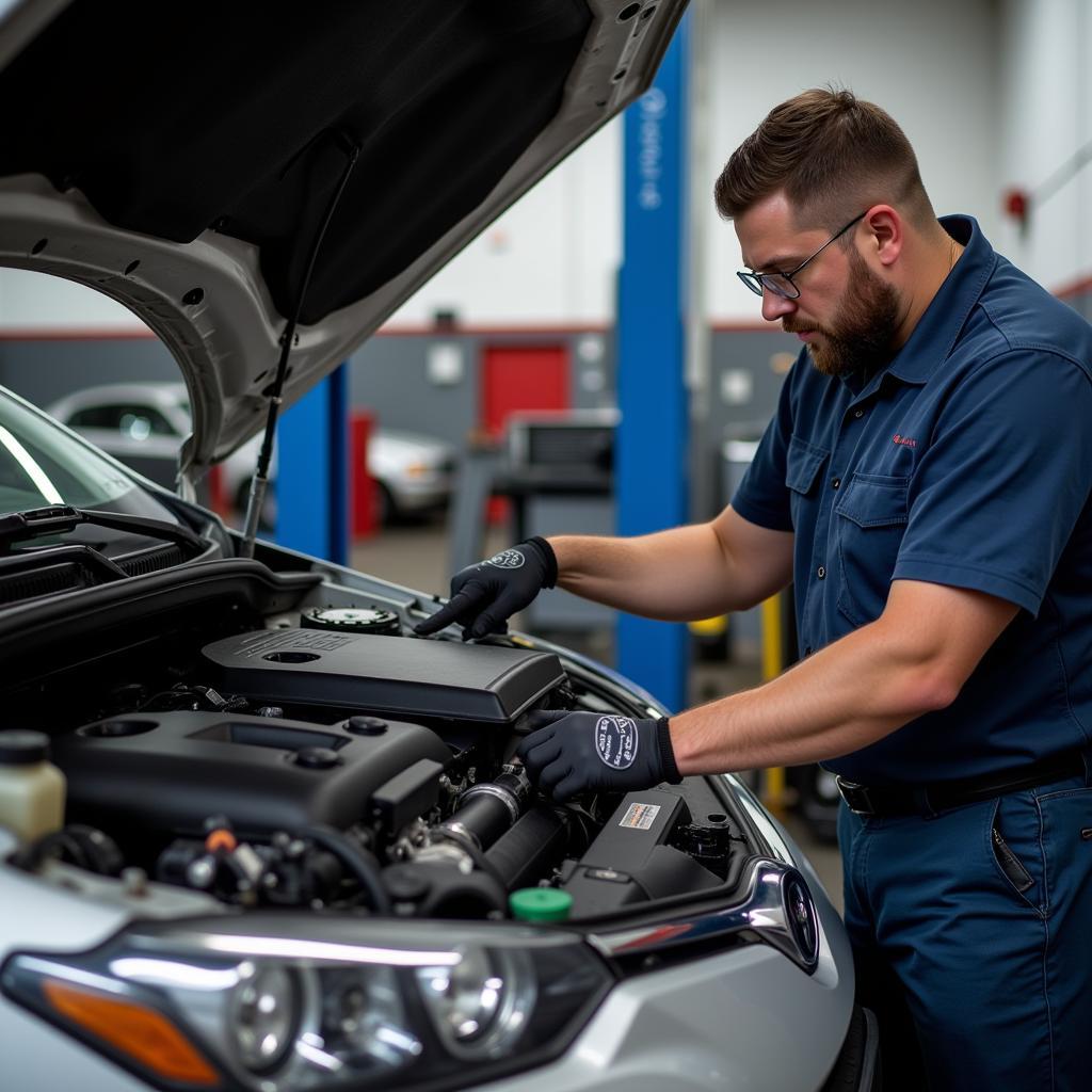 Mechanic Inspecting a Car in San Mateo