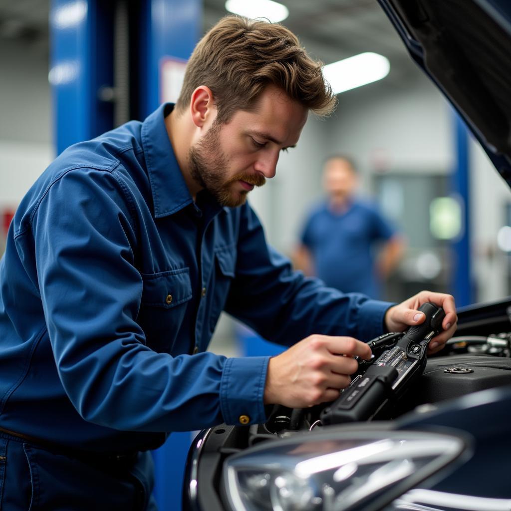 Mechanic Checking a Car in Skye