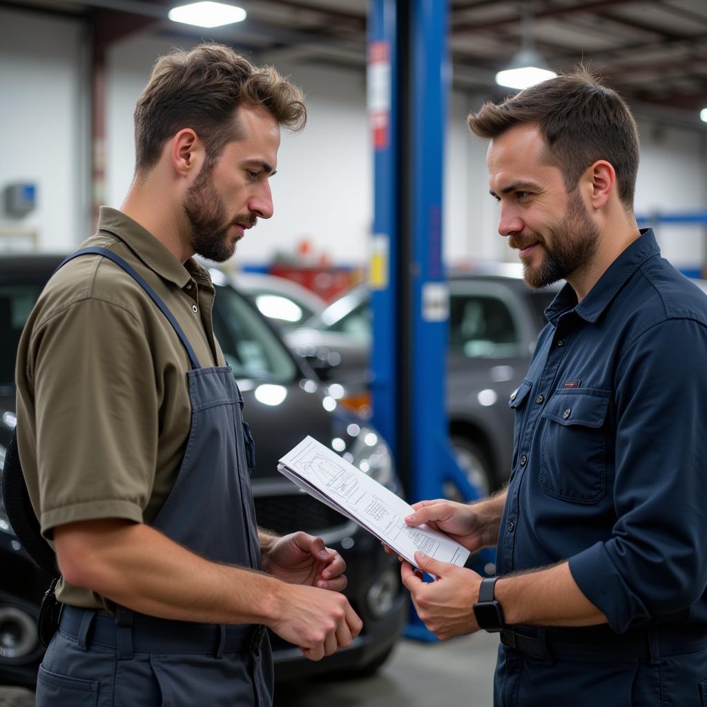 Mechanic Explaining Car Repair in Jefferson City