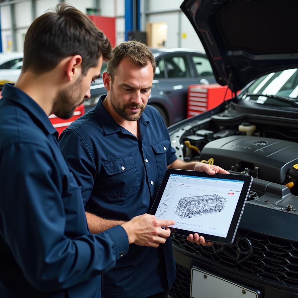 Mechanic Explaining Car Repair to Customer