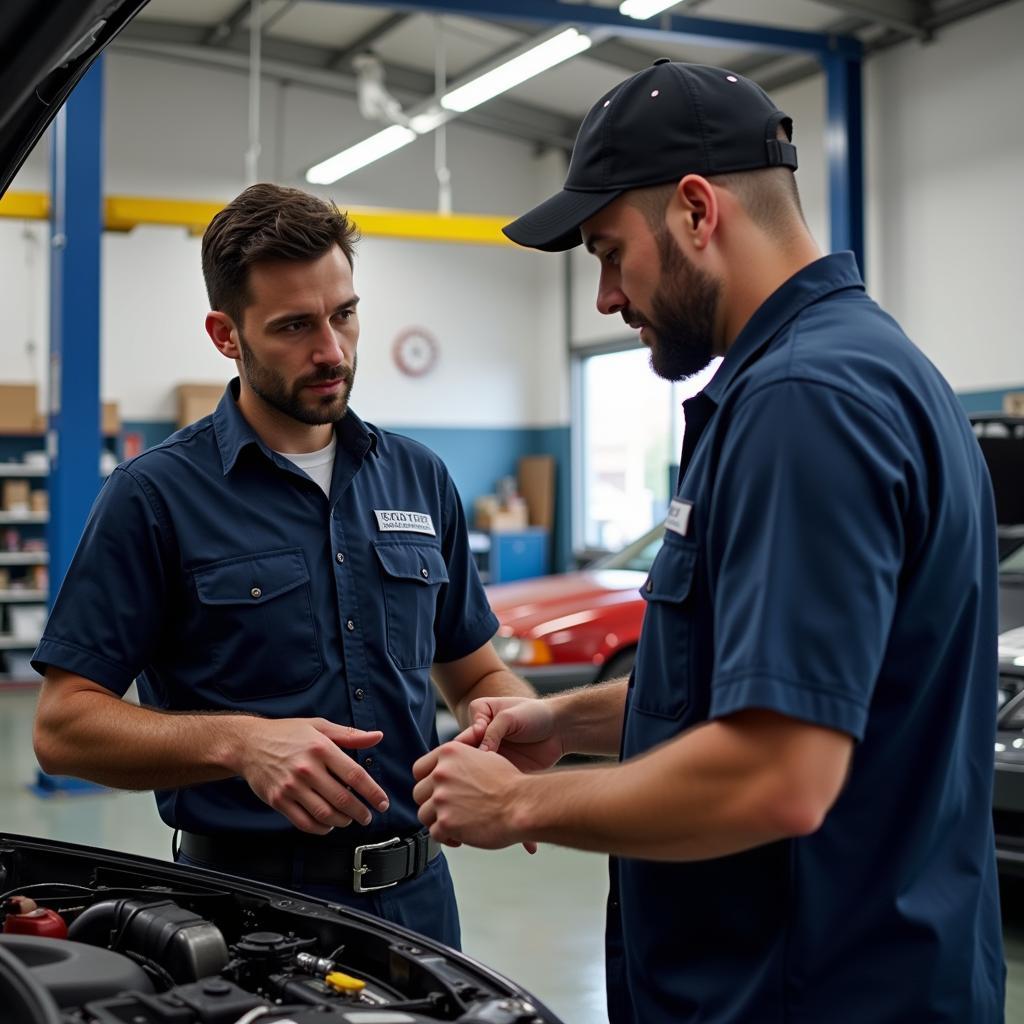 Mechanic Explaining Car Repair in 45212