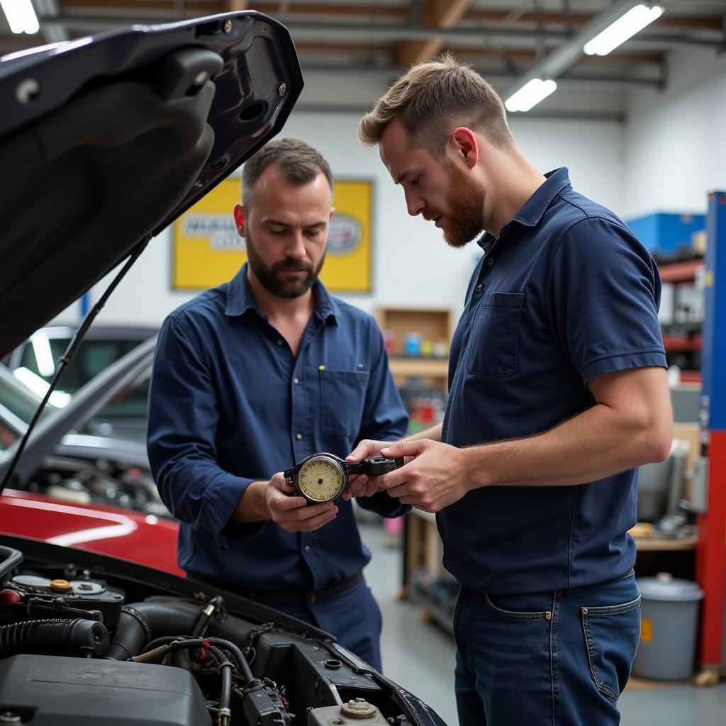 Mechanic Explaining Car Repairs