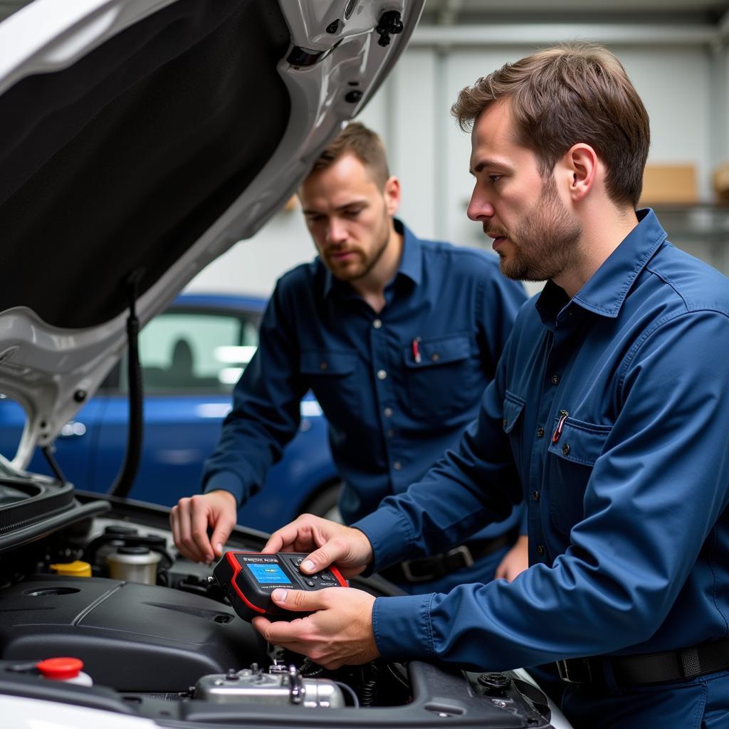 Mechanic Performing a Thorough Car Inspection