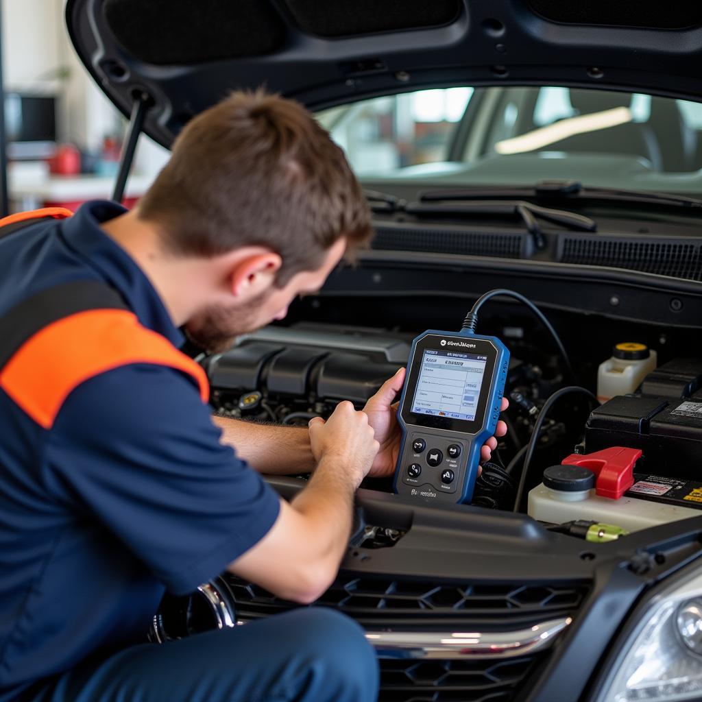 Certified mechanic performing a thorough car inspection in a shop near Auburn Blvd and Citrus Heights