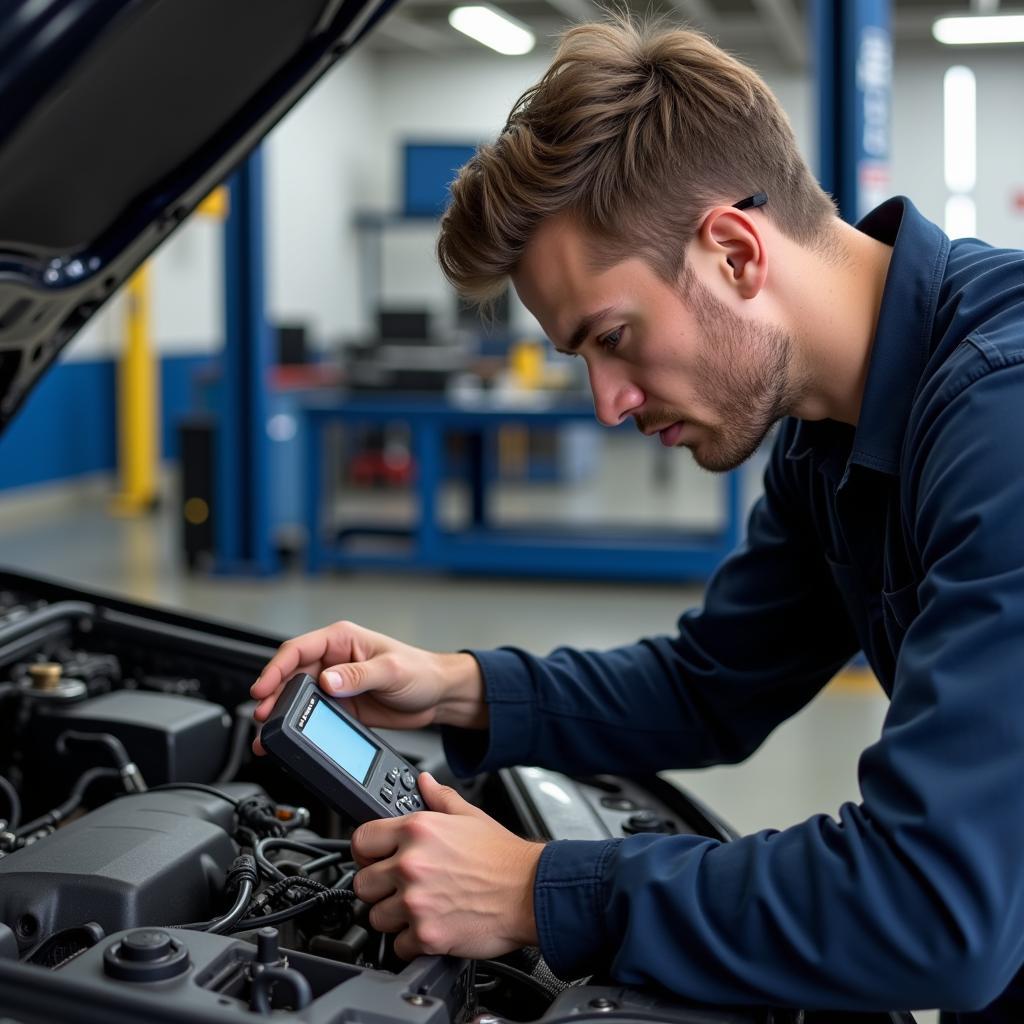 Mechanic Performing a Thorough Car Inspection in Chamblee GA