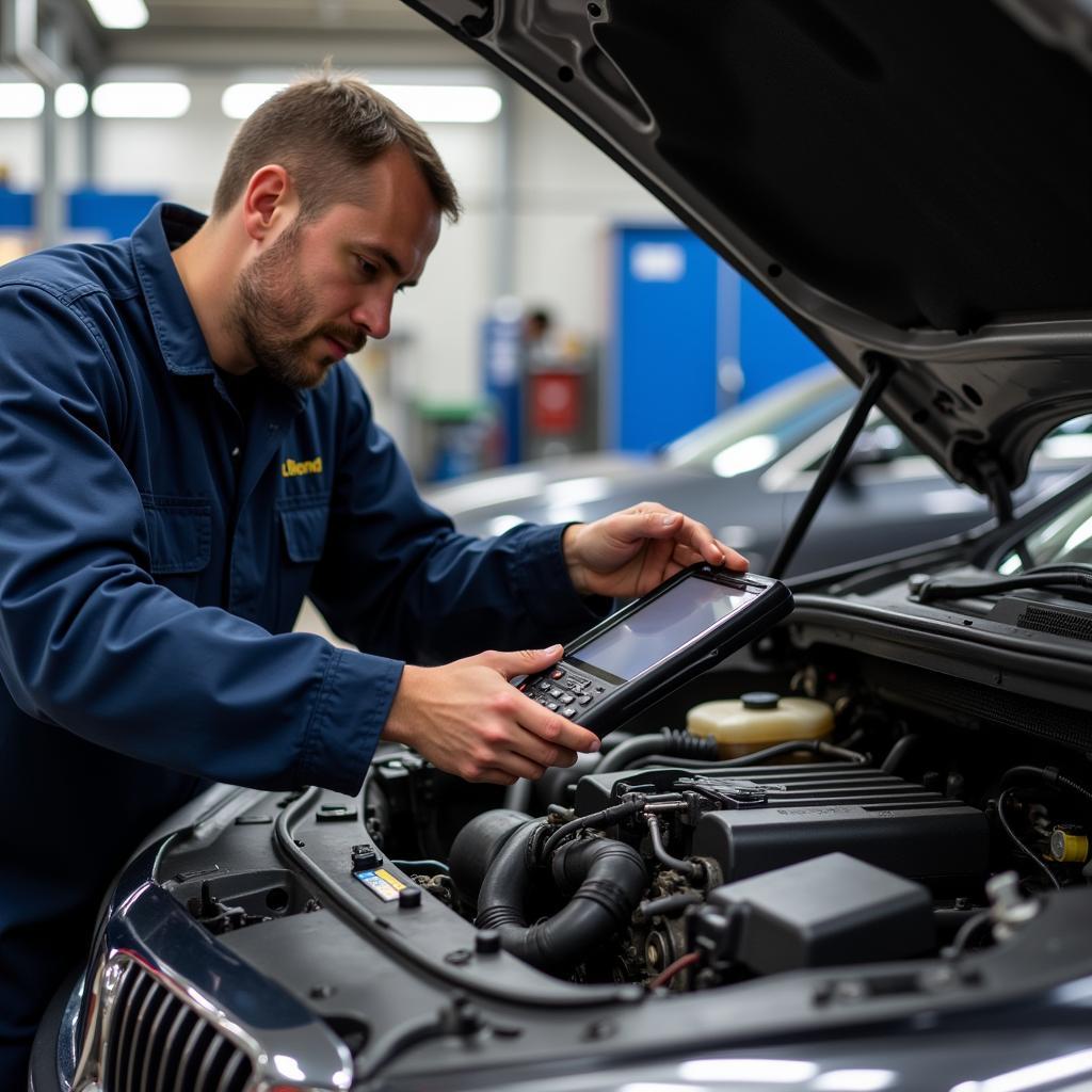 Qualified Mechanic Performing a Thorough Car Inspection in Haaksbergen