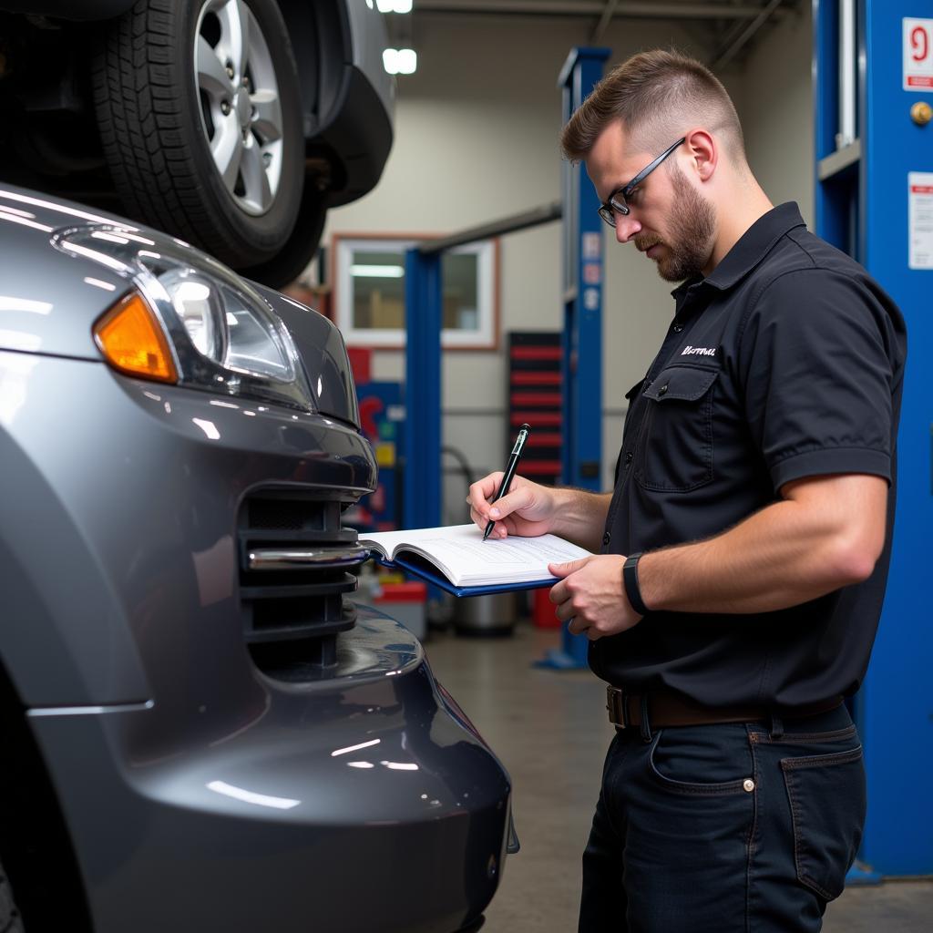 Mechanic Performing Car Inspection Indianapolis