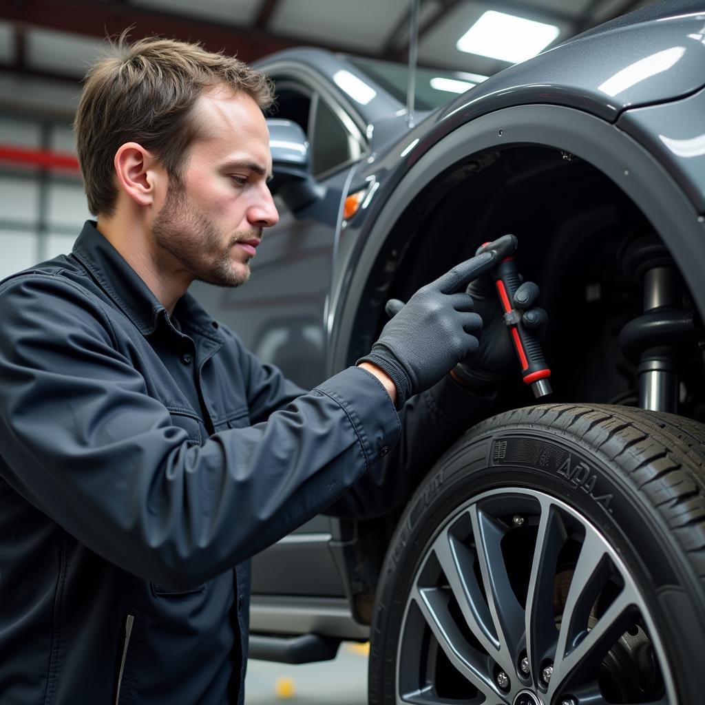 Mechanic Performing Routine Car Maintenance