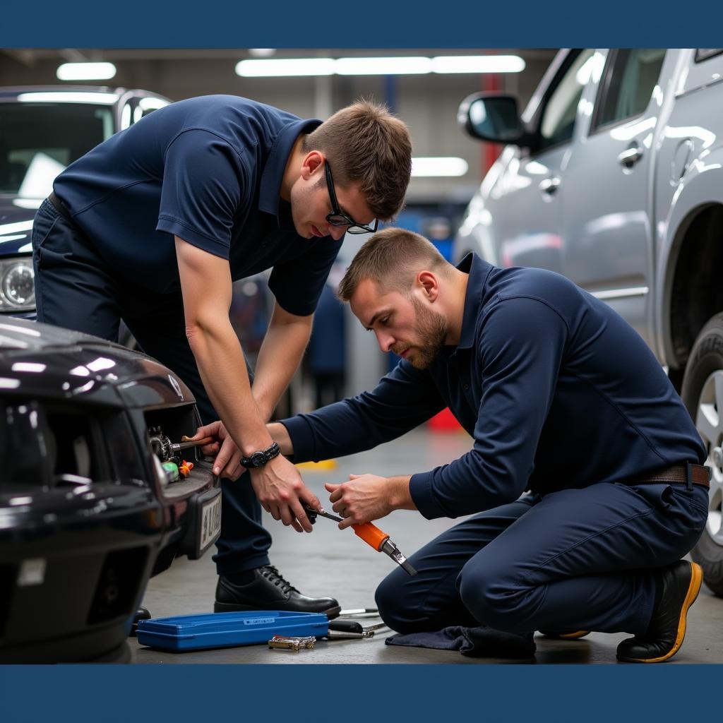 Mechanic Performing Routine Car Maintenance