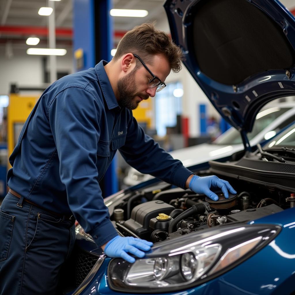 Mechanic Performing Car Maintenance in Portland