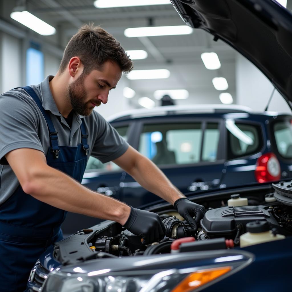 Mechanic Performing Car Maintenance - University