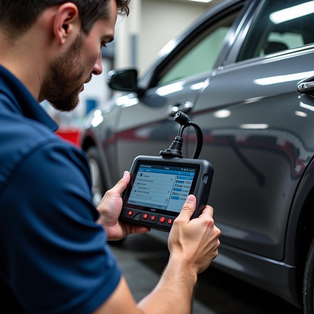 Mechanic Performing Computer Diagnostics in St. Louis