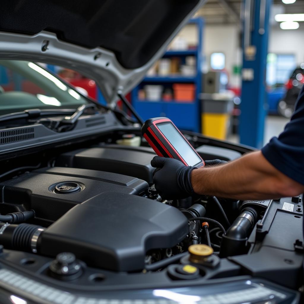 Mechanic Performing Diagnostic Test in Spring Lake, MI