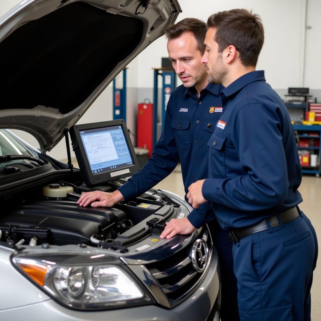 Mechanic Performing Engine Diagnostics at Gary's Point S