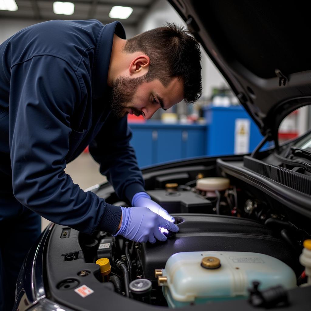 Mechanic Performing Inspection