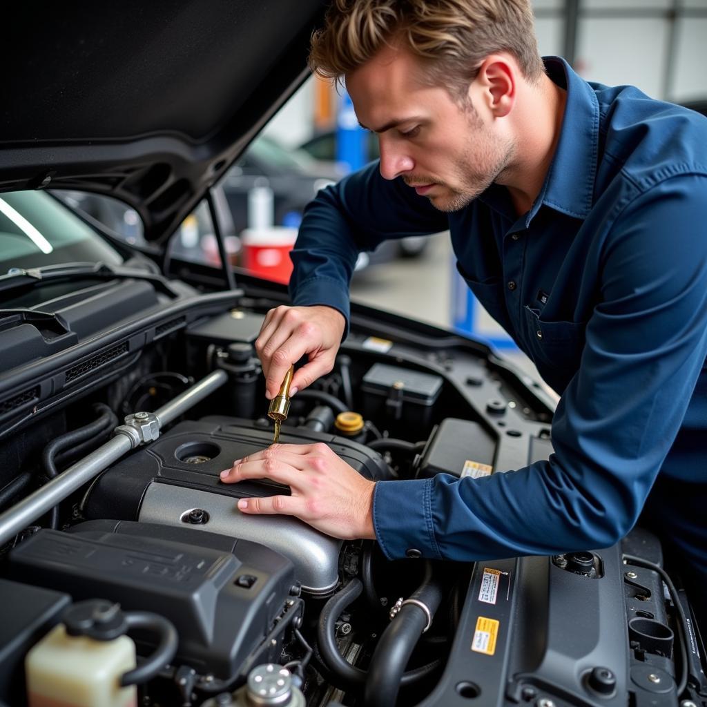 Mechanic Performing Oil Change