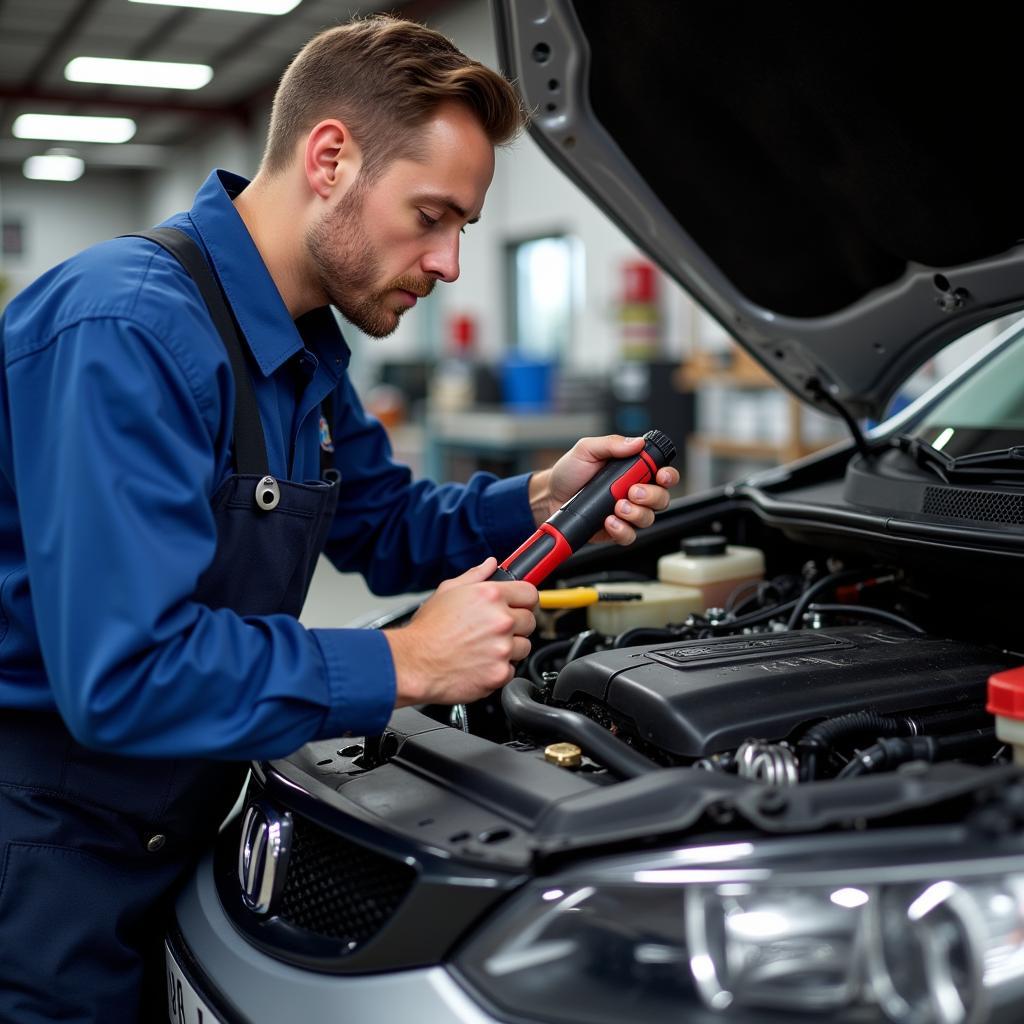 Mechanic Performing a Quick Car Repair