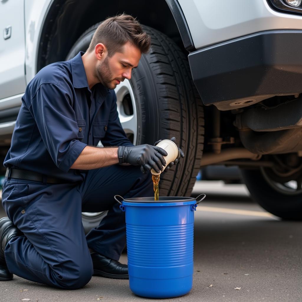 Mechanic Performing Routine Car Maintenance