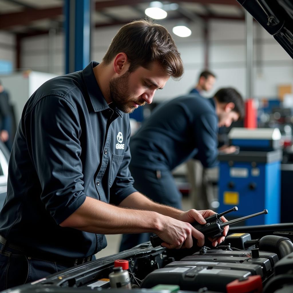 Mechanic Performing an Auto Tune-Up