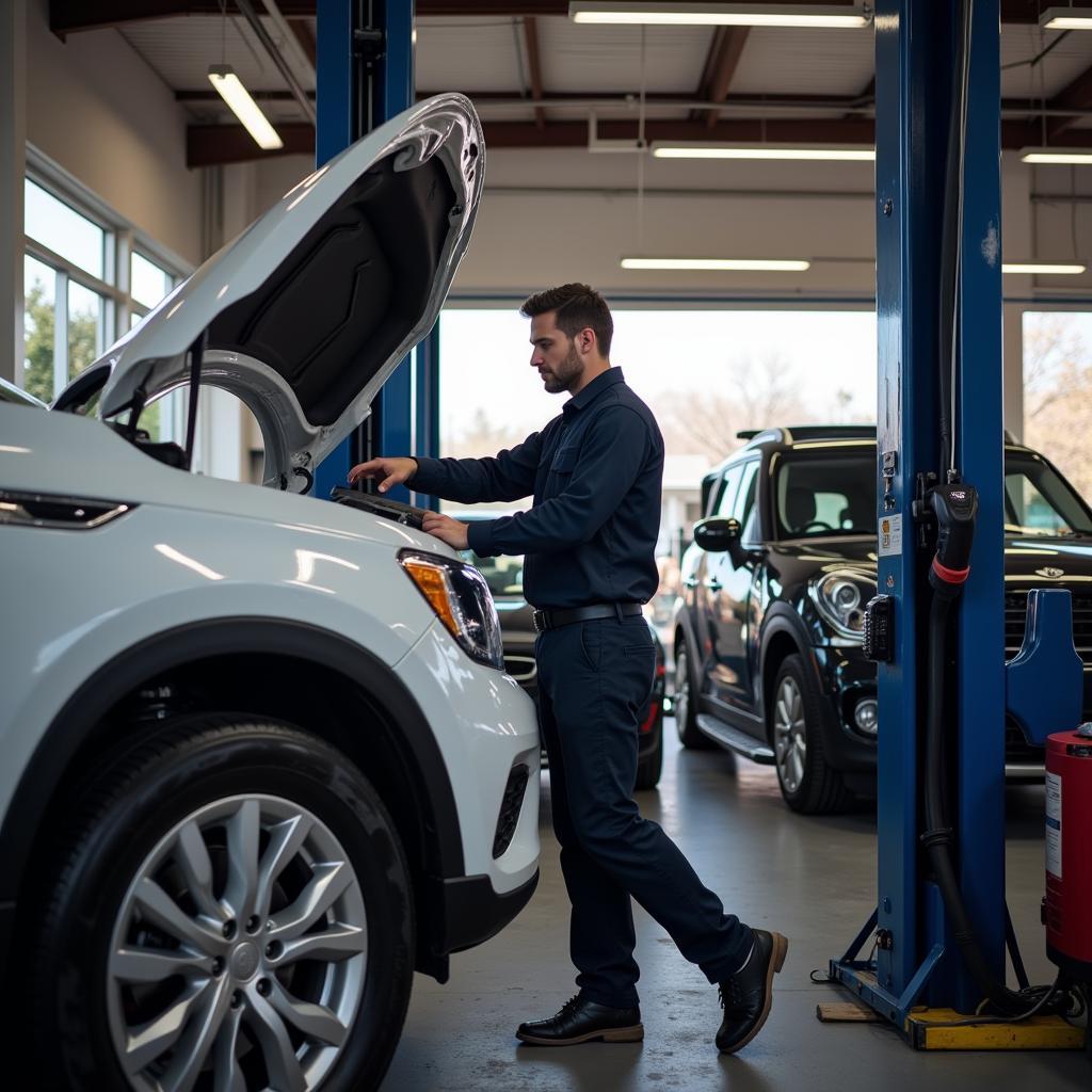 Mechanic Working on a Car at Jack's Auto Sales and Service