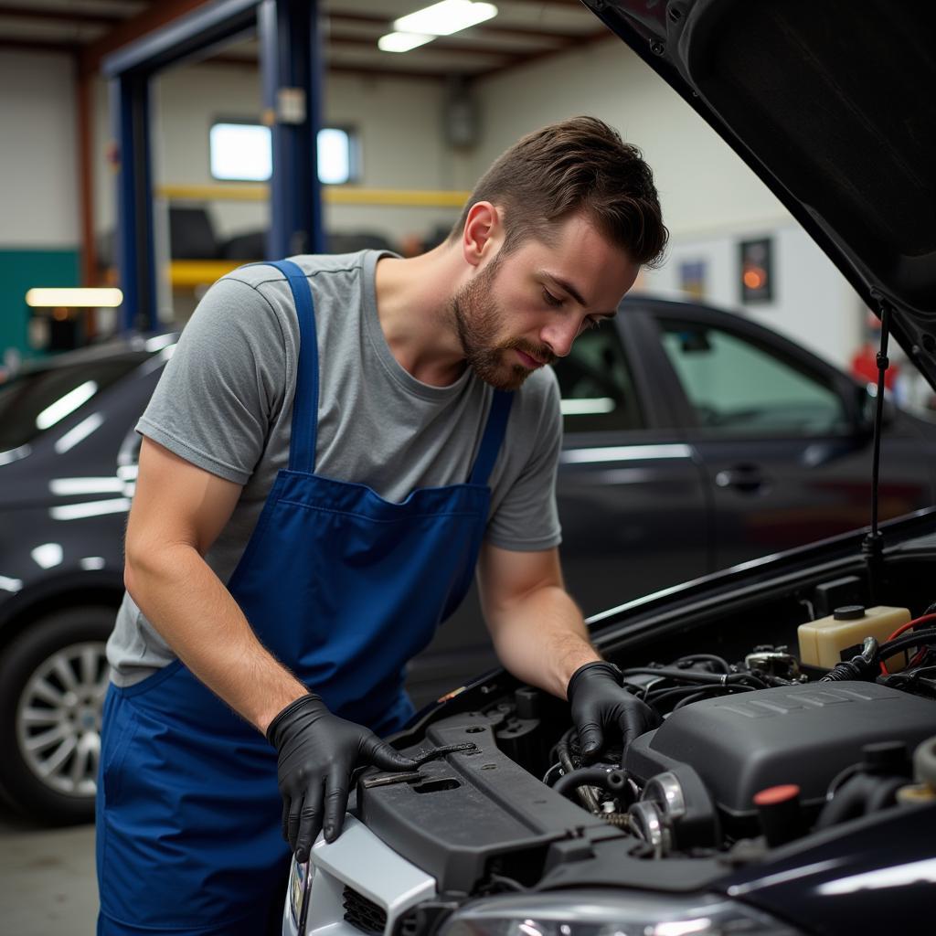 Expert Mechanic at Work in a Woburn Auto Repair Shop