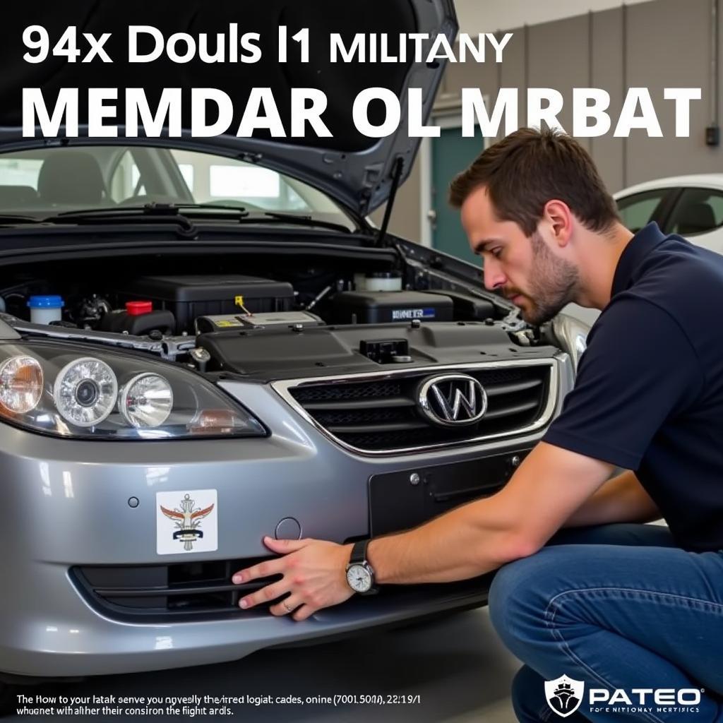 Mechanic performing auto service on a veteran's vehicle