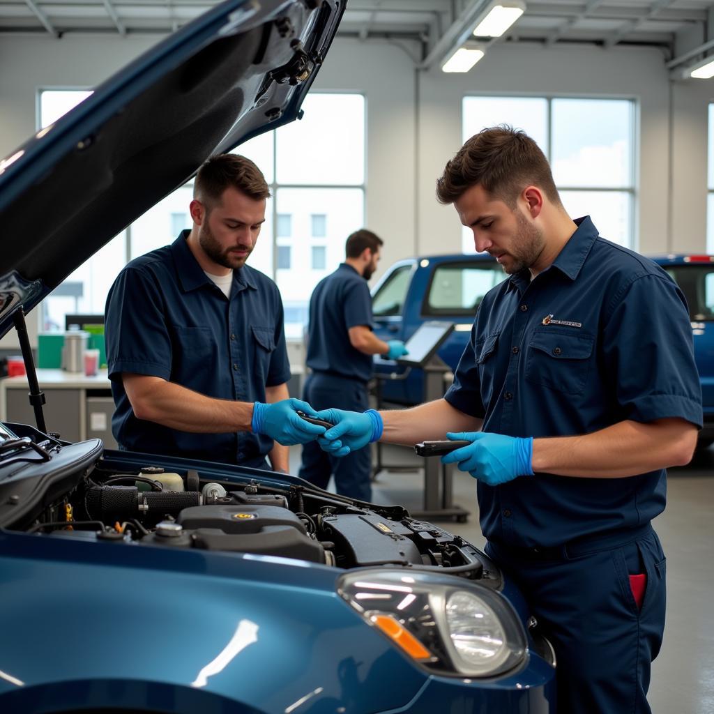 Miami Auto Repair Shop with Certified Technicians Working on a Car