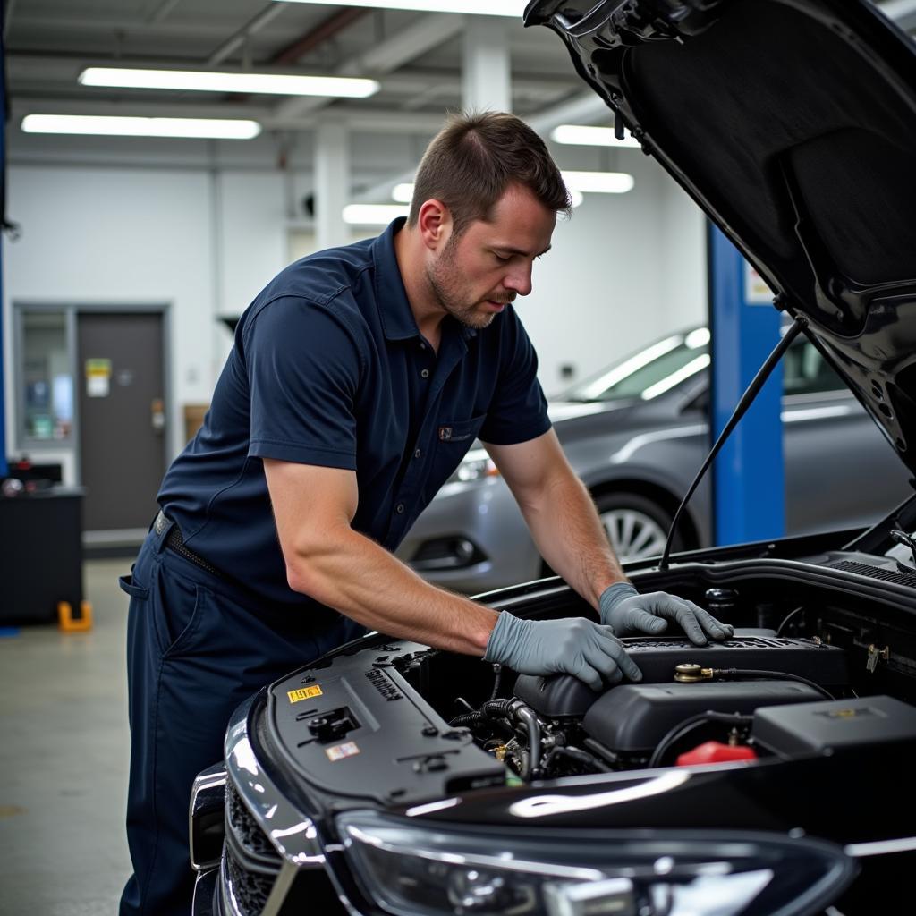 Midtown Auto Mechanic Performing Car Repair