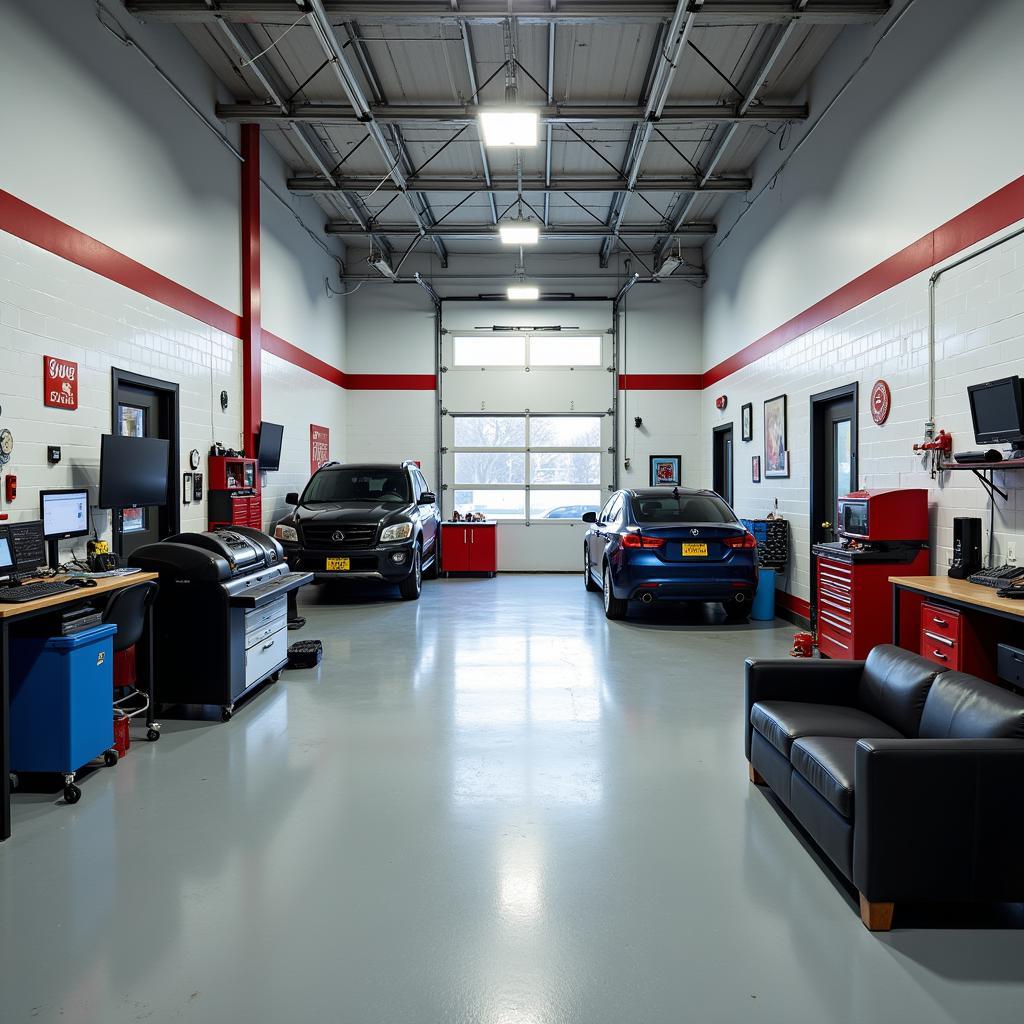 Modern and Clean Auto Service Shop Interior in Mineral Point